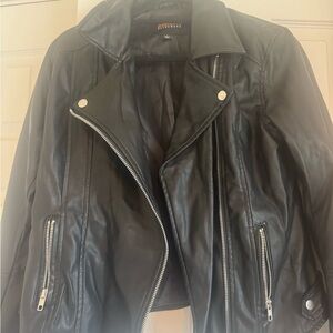 Black Fake Leather Jacket